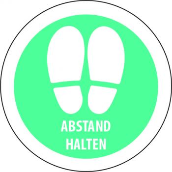 Fußbodenaufkleber RUND Abstand halten